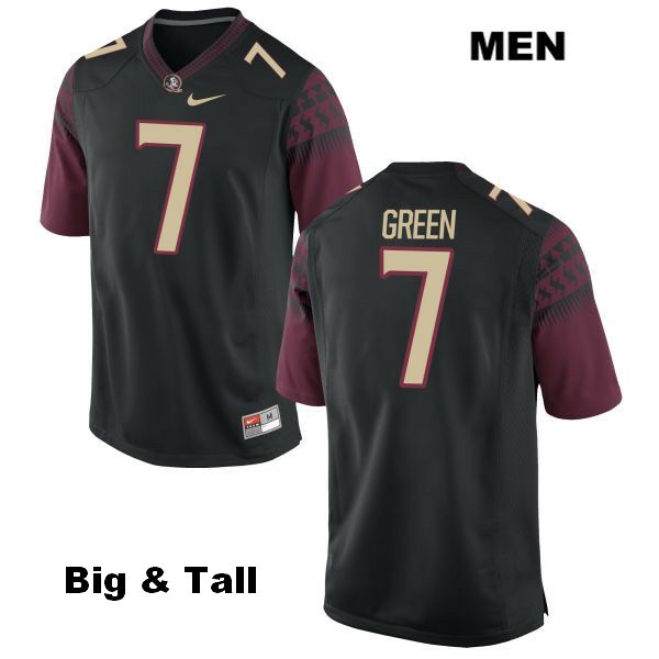 Men's NCAA Nike Florida State Seminoles #7 Ryan Green College Big & Tall Black Stitched Authentic Football Jersey OUJ5369ZI